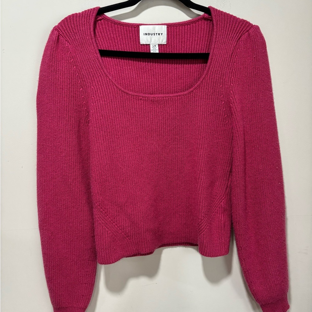 Industry Women's Fuchsia Crew Neck Sweater